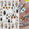 2025 Nuevas Pegatinas de Uñas Transfronterizas Serie de Carnaval de Halloween Fantasma Lindo de Dibujos Animados Gato Negro Pegatinas Adhesivas