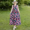 Vestido Largo de Algodón y Seda de Alta Gama Estilo Resort Francés 2026, Vestido Largo de Playa para Verano, Artículo de Moda para Sesiones de Fotos