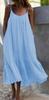 Vestido de verano 2024, estilo europeo y americano, con volantes, color liso, manga larga, suelto, tirantes finos