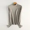 Camiseta base para mujer que absorbe la humedad y es transpirable, nueva ropa interior antibacteriana de otoño e invierno, corte ajustado, se puede usar como capa exterior, camiseta de manga larga para mujer
