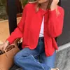 Outono/Inverno 2026 Novo Moda Casual Europeia Transfronteiriça Cor Sólida Cardigan de Tricô Feminino Gola Redonda Manga Longa Casaco Suéter