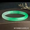 Pulsera de jade Bashan redonda y gruesa de hielo al por mayor, flor azul, verde emperador, violeta, pulsera redonda antigua fina de jade cuarcita