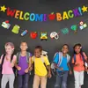 Banderines de Decoración para Fiesta de Regreso a Clases de Productos Nuevos Transfronterizos, Banderines de Decoración para la Temporada de Regreso a Clases, Guirnaldas de Decoración para el Aula, Decoraciones Colgantes