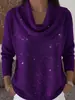 Em Estoque Novos Modelos Amazon Comércio Exterior Transfronteiriço Roupas Femininas Site Independente Aliexpress Outono e Inverno Cor Sólida Suéter de Manga Longa