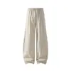 Pantalones plisados estilo Old Money, Pantalones largos casuales de pierna ancha, holgados, transpirables y finos para primavera/verano, Corte relajado, pierna recta