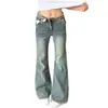 Jeans de Pierna Ancha Acampanados de Tiro Alto Azules Vintage para Mujer, Nuevo Estilo Verano 2025, Diseño Adelgazante y Versátil, Pantalones Largos hasta el Suelo