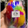 Material DIY Pluma de Martín Pescador Imitación: 50 Plumas de Ganso Flotantes de Alta Calidad, Medianas a Grandes, con Base de Pluma de Martín Pescador Teñida, Piezas Azules