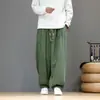Moda Masculina Retro Nova Outono/Inverno 2026 Calças Casuais Plus Size Calças de Perna Larga Chinesas Roupas Masculinas Transfronteiriças Amazon