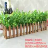 Set de Flores Artificiales Maceta Madera Valla de Madera de Eucalipto Bonsái Planta Verde Decoración para el Hogar Boda Fiesta Ventana de Exposición