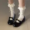 Zapatos de Noche Suaves Estilo Francés con un Aire Vintage, Zapatos Planos Mary Jane de Punta Redonda para Mujer, Versátiles con Faldas, Zapatos Bajos de Piel