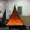 Gabinete Triangular para Chimenea con Fuego Electrónico de Forma Irregular, Calefacción de Pared de Fondo de Estufa de Arco Semicircular en Forma de L Empotrada, Otros
