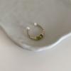 Anillo de metal con aceite y gota de perla de piedra natural retro francés para mujer, personalidad nicho, simple, temperamento combinable