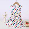 Novo Vestido Colete de Verão para Meninas Peça Externa Moda Explosiva Menina Bebê Floral Elegante Vestido Princesa Infantil