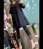 Qiang52 Da Ai Mei Yi Yuan 2026 Conjunto de Moda Verão Novo Suéter Preto Camisa de Chiffon + Calça Skinny com Strass