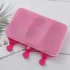 Molde de picolé caseiro de desenho animado com tampa de 3 peças, molde de sorvete de silicone de 3 peças, molde criativo de sorvete