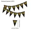 Vendas Diretas de Fábrica Transfronteiriças Popular Preto e Dourado Banners de Aniversário Decoração de Festa Montagem de Ambiente Banner Bunting