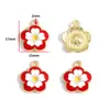 Accesorios para Joyería de Aleación DIY Flor de Girasol con Goteo de Aceite Trébol de Cuatro Hojas Colgante Pulsera Collar Pendientes Colgante W494