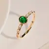 Nuevo Anillo de Turmalina en Polvo Natural de Alta Imitación Transfronterizo Estilo Japonés y Coreano Lujo Ligero Diseño de Nicho Anillo Abierto Versátil para Mujer