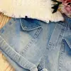 Conjunto de Verano para Niña 2026 Nuevo Estilo Moderno Conjunto de Tres Piezas con Chaleco de Verano con Tirantes y Shorts de Mezclilla para Bebé