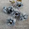 Atacado do Fabricante 6 Cabeças Gardênia e Anêmona Materiais Florais para Casamento, Flores Artificiais para Salão de Casamento, Flores Artificiais de Gardênia 6 Cabeças