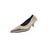Estilo Frío Sencillo Piel de Oveja Suave Corea del Sur Dongdaemun Zapatos de Leche 2025 Delgados de Tacón Medio Punta Boca Baja Cuero Genuino Zapatos de una Sola Capa para Mujer