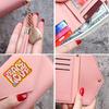 Bolsa para Monedas con Borla de Color Sólido Amor y Paz Porta Tarjeta de Estudiante de Aliexpress Ranura para Múltiples Tarjetas Cartera Corta Delgada Cartera