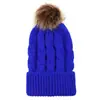Comercio exterior europeo y americano en otoño e invierno gorro tejido de punto de bola retorcida cálido para mujer padre-hijo imitación bola de pelo de mapache gorro de lana