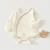 Enterizo de Bebé Primavera y Otoño Infantil Algodón Puro Sin Costuras Capa Base de Invierno Ropa Interior Niños y Niñas Enterizo Triangular de Bebé Traje para Gatear