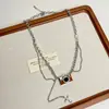 Colar de Câmera Vintage Marrom com Contas Feminino Contas de Zircônia Laço Franja Corrente para Clavícula Doce Cool Nicho Corrente para Suéter