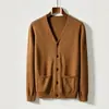 Cárdigan de Punto para Hombre de Comercio Exterior Negocios de Alta Gama Casual Cuello en V Color Sólido Suéter para Hombre Simple de Primavera y Otoño Ropa para Hombre