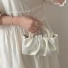 Bolso de Mano de Perlas para Niña Dulce Moda para Mujer Combinación con Todo Plisado Cruzado Bolso Nube Mini Bolso Pequeño para Teléfono Móvil
