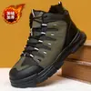 Nuevos Zapatos de Senderismo para Hombre Outdoor Trekking Camping de Caña Media Forrados de Lana Calientes Cómodos Duraderos para Todo Terreno de Algodón