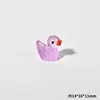 Pato grande miniatura pato amarelo pequeno resina acessórios luminosos paisagem micro ornamentos de mesa pato pequeno paisagem de musgo