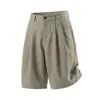 Pantalones Cortos de Diseño Plisado de Corte Holgado para Hombre, Nuevos Pantalones Casuales de Primavera/Verano, Estilo Japonés Retro, Pantalones Versátiles de Seis Puntos