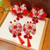 Accesorios para el Cabello Infantiles Estilo Chino Rojo de Año Nuevo Festivo Mariposa Pasador Saludos de Año Nuevo para Niñas Disfraz Tocados Dinastía Han