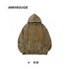 Sudadera con capucha de algodón lavado desgastado de 350g Copo de Nieve Frito Tendencia para Hombres y Mujeres Otoño e Invierno Holgada Batik de Algodón Top