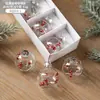 Bola de Natal Enfeite de árvore de Natal Bola de Natal de vidro transparente Floco de neve Bola de Natal brilhante Decoração de Natal Bola pendurada com lantejoulas Embalada em caixa