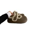 Zapatos de Algodón Big Potato para Mujer Invierno 2025 Nuevos Versátiles Mary Jane Slip-On Velcro Botas de Nieve Zapatos Birkenstock