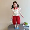Conjunto de Verano para Niñas 2026 Nuevo Elegante Bebé Mangas Volantes Pantalones Anti-Mosquitos Conjunto de Dos Piezas Ropa Delgada de Verano para Niños