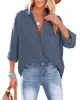 Comercio Exterior Europeo y Americano Camisa de Hombro Murciélago Nueva Primavera y Verano 2024 para Mujer Camisa Elegante Casual de Manga Larga para Mujer