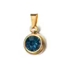 Colgante de Piedra de Nacimiento de Diciembre de Acero Inoxidable de Alta Gama para Collar DIY, Nicho Transfronterizo Europeo y Americano, 6mm