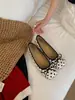 Zapatos Mary Jane Chuyuji de estilo francés con lunares, punta cuadrada, lazo y aumento de altura incorporado, zapatillas de ballet dulces sin cordones para mujer
