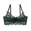 Lingerie sexy estilo francês europeu e americano para mulheres, sutiã de renda fino de verão, minimiza seios grandes, previne flacidez e suporta os seios laterais