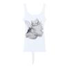 Camisola Rosa de Verano para Mujer con Estampado de Gato Estilo Sweet Hot Girl, Cuello en U, Sin Mangas, Adelgazante
