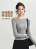Novedad Otoño e Invierno Ropa Deportiva de Manga Larga Cuello Redondo Secado Rápido para Correr Entrenamiento Fitness Pilates Camisetas de Yoga para Mujer