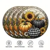 Temu Venta Caliente Transfronteriza Otoño Acción de Gracias Cosecha de Otoño Hoja de Arce Calabaza Bendición Manteles Individuales Fiesta Temática Decoración de Mesa