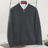 Cardigã de Caxemira masculino 100% caxemira pura dupla camada espessada outono e inverno Novo zíper jaqueta de malha casual de negócios