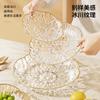 Mesa de Centro para Frutas de Múltiples Capas Plato para Dulces Sala de Estar Hogar Plato para Snacks Plato para Frutas Snacks Textura Glaciar Resistente a Caídas Plato Péndulo