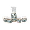 Botella de Agua Fría de Vidrio de Paja Hecha a Mano Estilo Europeo Botella de Leche Set de Agua Botella de Agua para Té Aromático y Agua Herbal Set de Vasos de Agua Botella para Bebidas