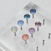 F136 Aleación de Titanio Fondo Puntiagudo Fondo Curvo Incrustado Hua Zi Pendientes Shijia Hua Zi Diamantes de Imitación Perforación de Hueso de Oreja Joyería Pendientes